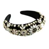 Full Diamond Diamond Sponge Fand Head Bandle Bordado Bordado de Fashion Hair Acessórios Trend Party Hairband Girl Hair Band Band Band