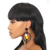 Boucles d'oreilles rondes noires pour femmes, bijoux tendance, miroir acrylique géométrique, accessoires de mode GC1553