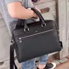 Luxe designer aktetas voor mannen Real Leather Business Laptop Bag Gentlemanly Attache Case met verwijderbare strap268h