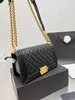 22SS Designer messenger handtas klassieke dubbele lambskineh flap tassen dame schouder gouden ketting tas portemonnee lederen modezakken pochette dames luxe handtassen billfold