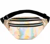 Holographique Fanny Pack Hologramme Taille Sac Laser PU Plage Voyageur Banane Hip Bum Zip Ceintures Femmes Ceinture Sac pour Filles anti-vol en plein air sac de taille