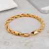 Pulseira de corda de aço inoxidável 316L pulseira aço titânio banhado a ouro 18K