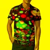 رجال Polos Disco Ball Shirt Lights طباعة غير رسمية الصيف تتجه القمصان القصيرة ذوي الأكمام القصيرة ذات الحجم الكبير -رجال رجال شيرتسمان