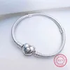 Bangle Designer 925 Sterling Silver Heart Lock Bracelet Wedding Jewelry s for Women 925 Original
