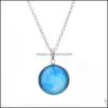Pendant Necklaces Luminous Moon Phase Necklace Light Night Starry Sky Pendants Sweater Chain Fashion Jewelry Drop Delivery Carshop2006 Dhrli