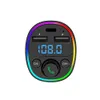 G67 Chargeur de voiture rapide Transmetteur FM Bluetooth 5.0 Adaptateur de voiture Musique Lecteur audio Appel mains libres Double port USB Type-C 7 couleurs LED