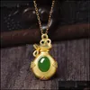 Pendentif Colliers Naturel Vert Jade Collier Sier Chinois Jadéite Amet Mode Charme Bijoux Cadeaux Pour Femmes Drop Delive Dhseller2010 Dh5Zl