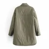 Kadın Gömlek Ceketleri İnce Parka Büyük Boy Gömlek Katlar Ordu Ordusu Dış Giyim Paltoları Bf Uzun Kollu Khaki Ceket 220818