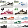 Designer de luxo Bapesta Baped Sk8 Sta Casual Sapatos 2022 Mulheres Menções Bapestas Plataforma de calçados tênis cinza preto branco abc camufla