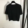 女性用Tシャツ22デザイナーTシャツファッション女性チェストレターシャツカラー印刷ピンタックウエスト半袖カジュアルな贅沢