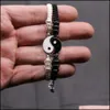 Link Chain Tai Chi Yin Yang Couple Bracelets Alloy Pendant Adjustable Braid Bracelet Matching Lover Drop Delivery 2021 J Dhseller2010 Dhy8I
