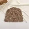 Fleur tissée à la main chapeau mince creux printemps et été dentelle respirant tête foulard chapeau crochet Baotou fil de coton chapeau