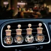 100Pcs Cartoon Car Perfume Glass Bottle With Vent Clip Essential Oils Diffuser Bottles Car Air Freshener Ornament Decorations