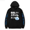 Anime Tensei Shitara Slime Datta Ken Sudadera con capucha Rimuru Tvempest de gran tamaño Hip Hop Harajuku sudadera Casual Streetwear Pullover Y220818