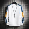 Sorto casual Men 2022 New Trend Harajuku Hoodies O-Gobes Longo Longa Monvera Moldura Sólida Pullover Hip Hop Tops Y220818