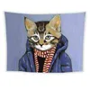 홈 장식 벽 양탄자 고양이 배경 디지털 인쇄 침실 거실 해변 타월 J220804