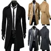 England Style Men Wool Trench Coats Jacket Classic Slim Lapel Peacoat Mens Winter Double Breasted Long Outerwear