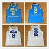 Dernier # 2 Lonzo Ball UCLA Bruins College Basketball Jersey Cousu S-2XL gilet Maillots Ncaa
