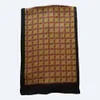 Men 100% Silk Scarf Vintage Long Double Layer Neckerchief Cravat Brown Grey