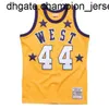 새로운 상품 저렴한 Jerry West1972 올스타 게임 탑 저지 조끼 스티치 스티치 후퇴 농구 유니폼 조끼 셔츠