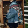 Jacket Women s Spring Boho Denim for Women Floral Appliques Embroidery Vintage Coat Long Sleeve Outerwear Female Coatee 220819