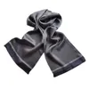 Men's 100 Silk Scarf Neckerchief Double Layer Cravat Tie Blue Office Business