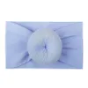 Nyfödd baby turban nylon headwraps mjukt brett pannband för spädbarn fast godisfärg