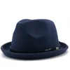 Boinas Simples Men's Felt Fedora Hat For Gentleman Winter Autumn Roll Up Brim Homburg Dad Jazz HatBoinas BoinasBoinasBoinas