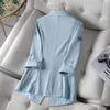 Летние женщины Blazer Office Lady Casual Jacket Slim маленький костюм, работа, одна пуговица Blazers Overwear Fashion 220819