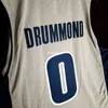 100% genähte Andre Drummond 0# Weste Großhandel graue Jersey-Herrenweste Größe XS-6XL genähte Basketball-Trikots Ncaa