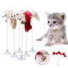 Cartoon Pet Cat Toy Stick Mysz piórka z miernik