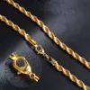 18K echte goldplattierte Edelstahl -Seilkette Halskette für Männer Frauen Geschenk Mode Schmuck Accessoires