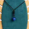 Nature Royal Lapis Lazuli Pendant Necklaces Women Natural Bead Reiki Energy Healing Strands Men New Fashion Rope Chain Jewelry