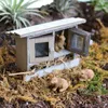 Accesorios de jardín de hadas de metal en miniatura Adornos oxidados Decoración vintage Mini Arco Puerta Jaula para pájaros Casa de pájaros Lámpara de cerca 220818