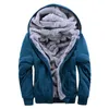 Hommes hiver épais chaud veste couleur unie polaire fermeture éclair à capuche à manches longues manteau Parka 220818
