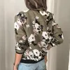 Gentillove Casual Floral Imprimé Bomber Veste Automne Élégant Zipper Manteau Bureau Porter Slim Vestes Vintage Outwear 220819