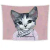 홈 장식 벽 양탄자 고양이 배경 디지털 인쇄 침실 거실 해변 타월 J220804