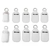 Party Favor Sublimation Blanks Refillable Neoprene Hand Sanitizer Holder Cover Chapstick Holders With Keychain For 30ML Flip Cap Containers Travel Bottle 0818