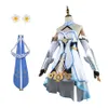 Genshin Impact Lumine Cosplay Costume Outfits Dress Halloween Carnival Women Girl Girl Girls Wig