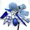 Self Defense Keychain Suit Personal for Girls Women Safety Key Ring with Hand Sanitizer Bottle Holder Pompom Whistle 2208184358119