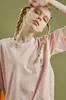 T-shirts pour femmes T-shirt pour femmes en vrac Tops Fashion Pink Femmes O Ner Couper ￠ manches chinoises Characon T-shirts Girl Girl
