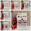 Julstrånväska Santa Claus Candy Sack Xmas Trees Elk Canvas Sacks Large Capacity Storage Påsar Hushållens dekoration Th0123