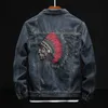 Prowow Moda Sokak Giyim Erkekler Ceket Retro Mavi Hint Şefi Nakış Denim Ceket Boyut M 6XL Hip Hop Punk Coats 220818