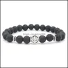 Kralen strengen lava kralen armband mannen natuursteen vrede charme sieraden geschenk chakra armbanden drop levering 2021 carshop2006 dh4rc