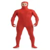 Mens Catsuit Costumes solid color Spandex Unitard Full Bodysuit Costume unisex jumpsuit Costumes Long Sleeve tights open face for kids adults