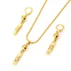 Earrings & Necklace African Gold Beads Pendant Choker Earrinsfor Women Wedding Punk Bead Lariat Color Chain Jewelry GiftEarrings EarringsEar