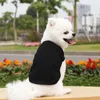 Towser Dog Apparel Sublimation Blanks Stora hundar Kläder Vit tomt valp Skjortor Solid Color Small T Shirt Cotton Outwear
