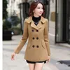 Uhytgf Fashion Winter Jacket Kvinnor dubbelbröst kort ullrock fast färg koreansk smal kvinnlig ulljacka Löst storlek 1150 220818