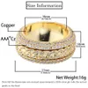 Bling Zircon 회전 반지 측면 돌로 회전식 힙합 남성 쿠바 원 손가락 보석