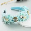 Purple Blue Sponge Headband Fashion Hair Accessories Women's Rhinestone Temperament Wedding Hairband Hair Band Girl